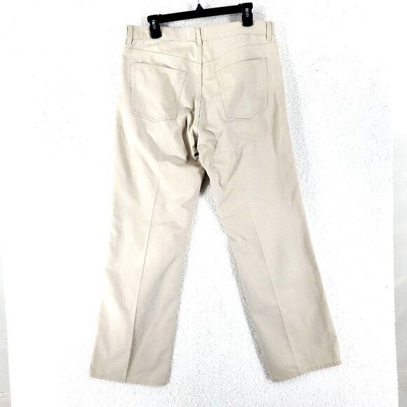 DAMAGED Banana Republic Cotton Denim Cream Tan Jeans 35/32 Mid Rise - Picture 2 of 7